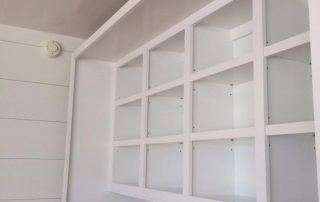 white shelves